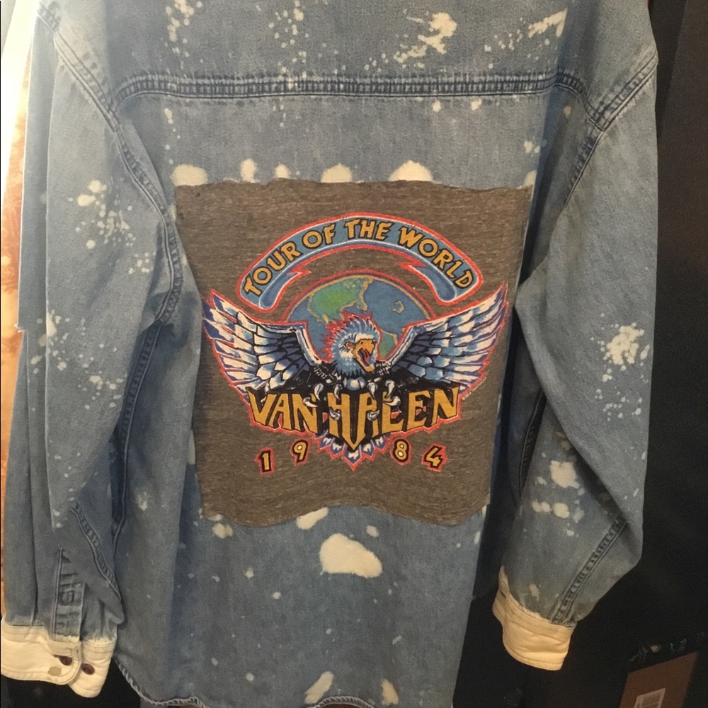 Upcycled denim w/ vintage JOURNEY CONCERT TSHIRT